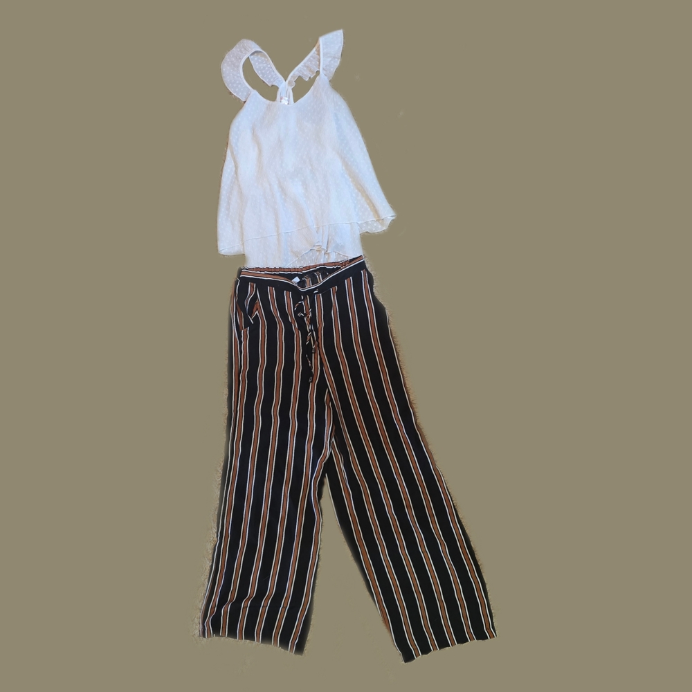 Xhilaration Black and Tan Striped Outfit